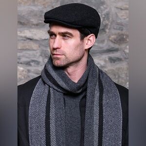 Mucros Weavers Irish Flat Cap Mens TRINITY CHARCOAL  XXL
